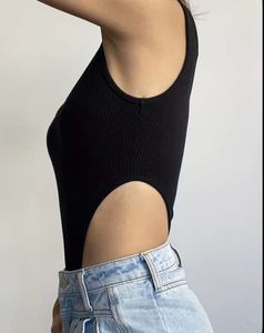 Black Sleeveless Bodysuit