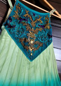 Women Festive Net Embroidered Anarkali Kurti