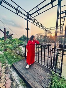 Hot red maxi dress’’ fully pooh vibe