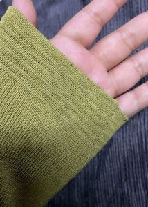 Olive Green Pearl Button Shimmer Cardigan