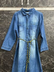 MANGO Denim Shirt Dress
