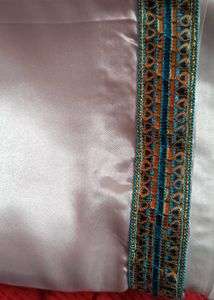 White Saree with Blue Border