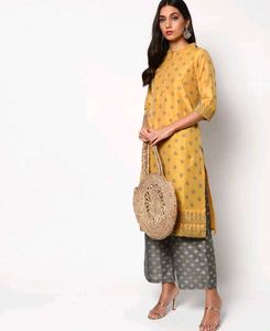 Mustard Yellow Printed Kurta Set – Preloved, Gentl