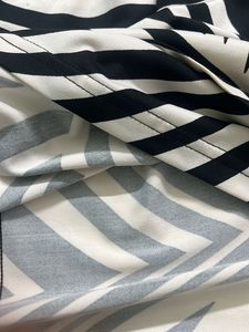Abstract Striped Black &amp; White Maxi Dress
