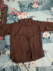 Chic Brown Top &amp; Olive Pants Set