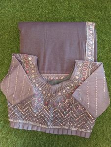 Fancy saree with work Blouse