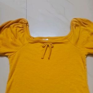 Mustard yellow crop top