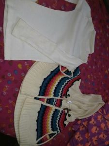 White With Colourful Poncho