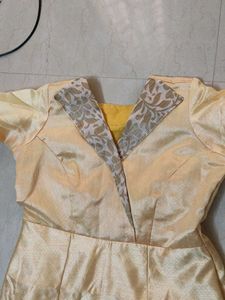Champagne Gold Dress with Unique Collar