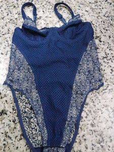 (979)Blue Lace Bodysuit