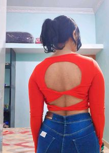 Red Backless Top
