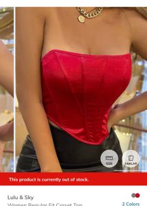Lulu And Sky Red Corset Top