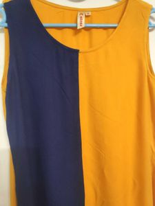 Anouk Color Block Sleeveless asymmetric Kurta
