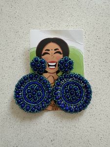 Beaded Handmade Earrings-Blue