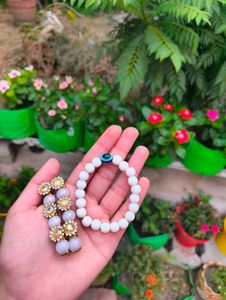 Evil Eye Bracelet And Beaded rhinestone hair clips