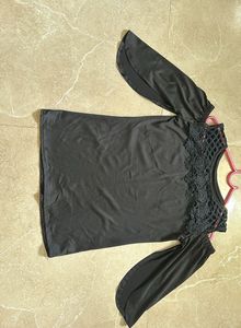 Elegant Black Cold Shoulder Top