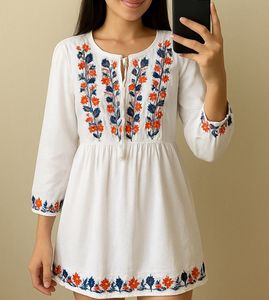 Boho white dress