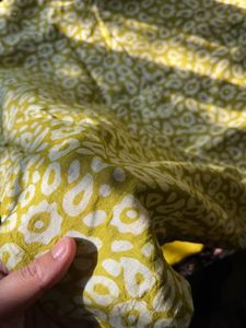 Lime green with white motif kurta