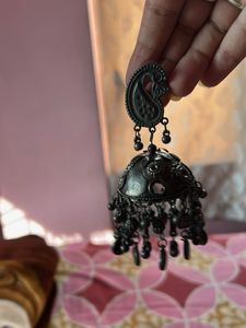 black metal jhumkas