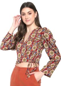 💥🆕️ Multicolour Tie UP Style Crop Top