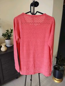 Globus Coral Pointelle Knit Top