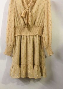 Tiered Midi Dress with Tie Neck