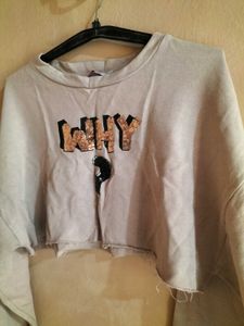 Beige Crop Sweatshirt