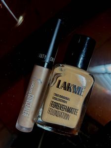 Lakme Foundation & Swiss Beauty Concealer Combo