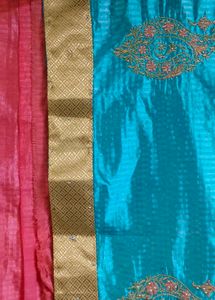 Blue Pink Combination Soft Silk Saree