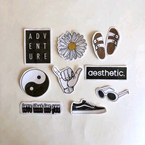 AESTHETIC BLACK AND WHITE STICKERS