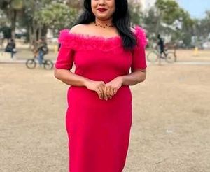 GALA PINK FLOWER NECK MAXI FOR WOMEN