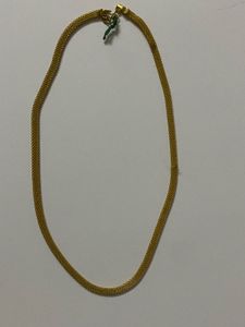 Gold Tone Mesh Chain Necklace