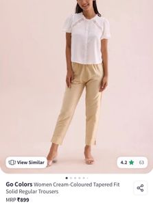 Go Colors Cream Pant