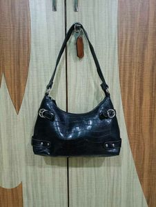 Black Crocodile Shoulder Bag