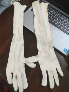 Elegant Long White Gloves