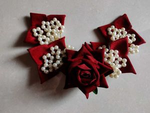 Red Floral Hair Accessories