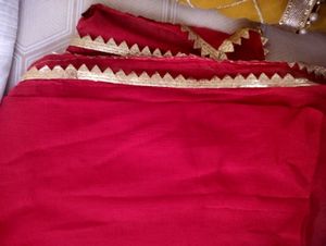 Yellow,Red And White Dupatta