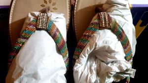 Beautiful multi colour sandal flat
