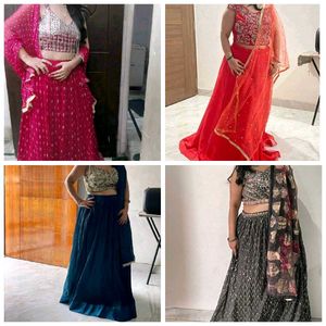 🔥❤️ Combo Of 4 Lahenga ❤️🔥