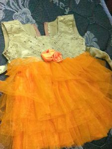 Orange Tuttu Dress For 1-2 Age Category Kids