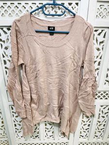 🎁H&amp;M Beige Long Sleeve Top A