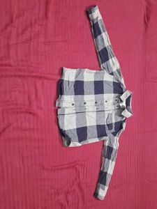 Blue & White Plaid Button-Down