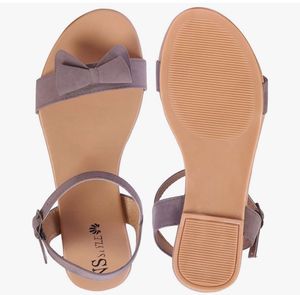 Bow Accent Ankle Strap Sandals