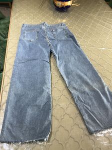 Wide Leg Denim Jeans waist 34 Stretchable