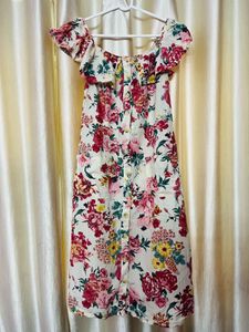 Off White Printed Sheath Dress