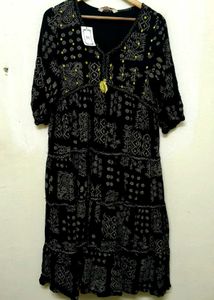 New Women Printed A-Line Dress