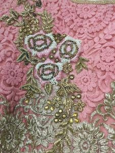 Pink &amp; Gold Embellished Gown