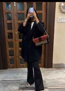 black woolen overcoat