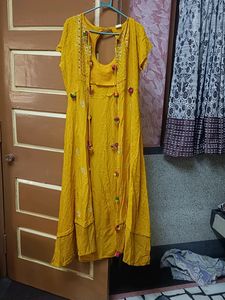 Boho Yellow Dress with Pom Poms