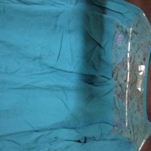 Embroidered Teal Top